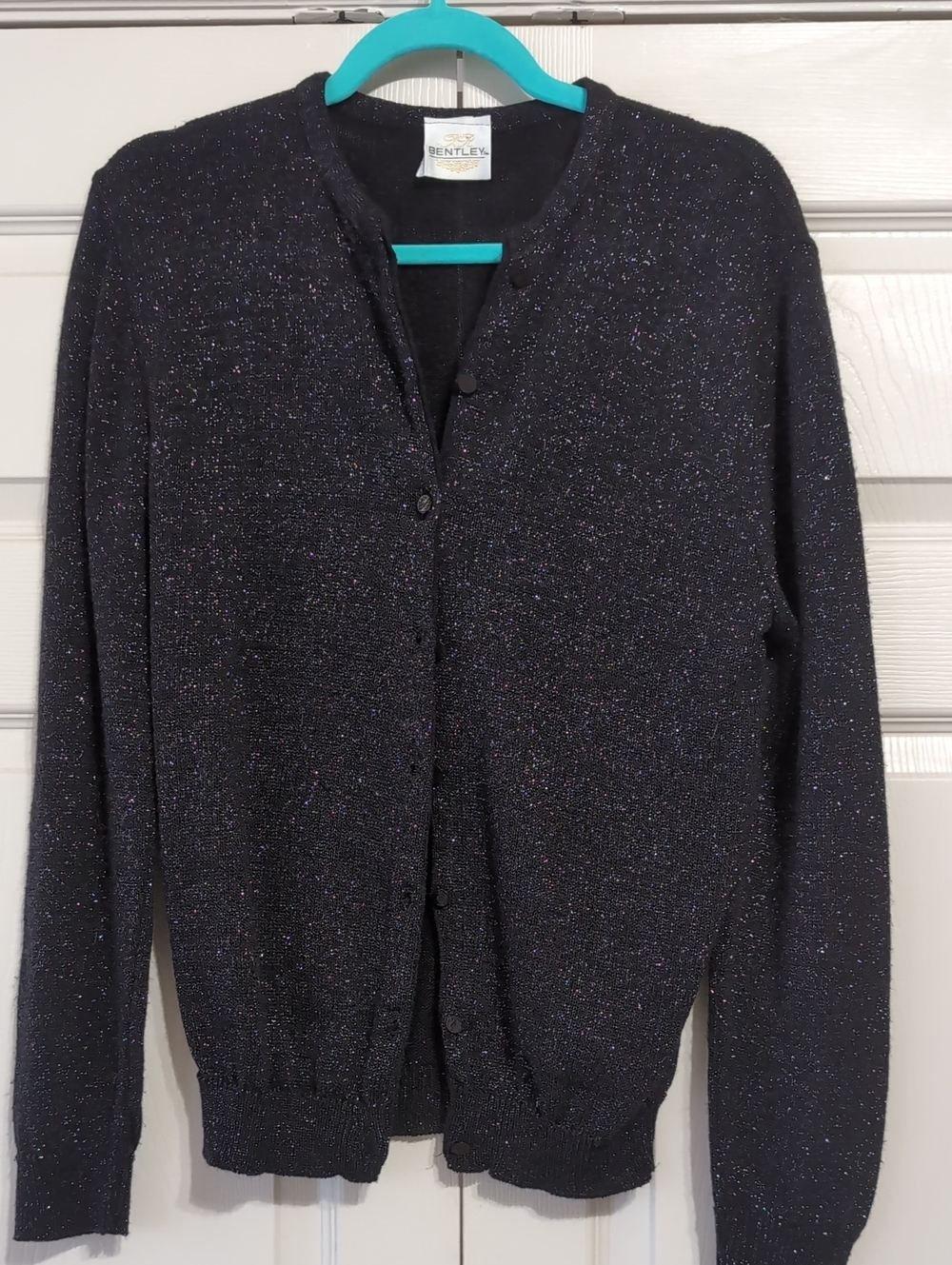 Bentley Women's Black Sparkle Button-Front Cardigan